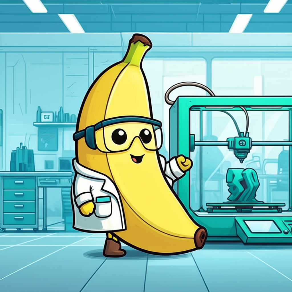 Nano-banana mascot in the Fab Lab
